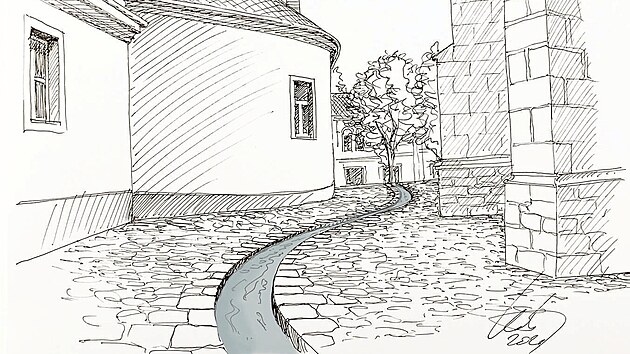 Grafické návrhy nové podoby náměstí Bohuslava Martinů v Poličce.