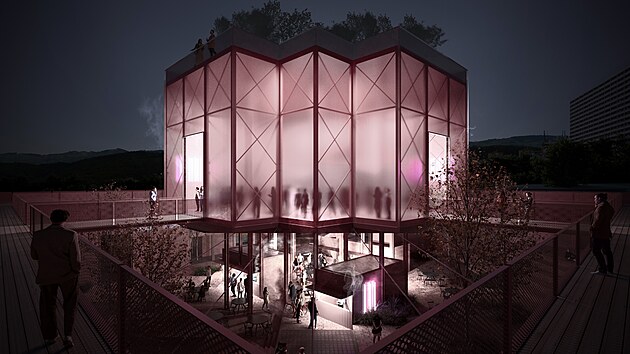Místo tzv. Šmoulího města na sídlišti Jižní Svahy ve Zlíně vznikne kulturní centrum. Postaví je společnost Koma Modular. (březen 2025)