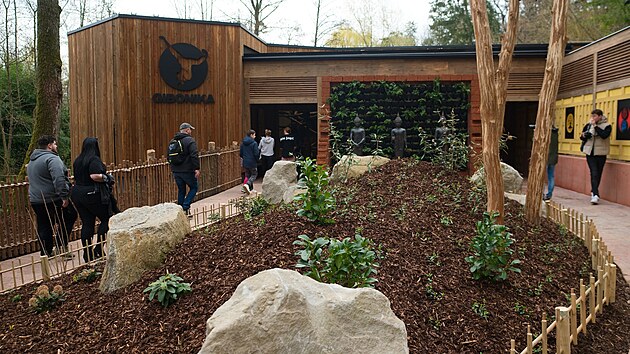 Nová expozice gibonů stříbrných ve zlínské zoo je prostornější a návštěvníci je teď mohou pozorovat i v chladnějším období. (duben 2025)