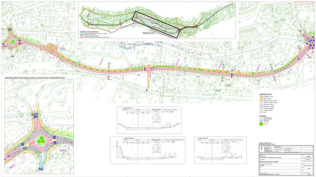Situace stavebních úprav na průtahu Litomyšlí.