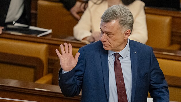 Ministr spravedlnosti Pavel Blažek z ODS ve Sněmovně (22. dubna 2025)