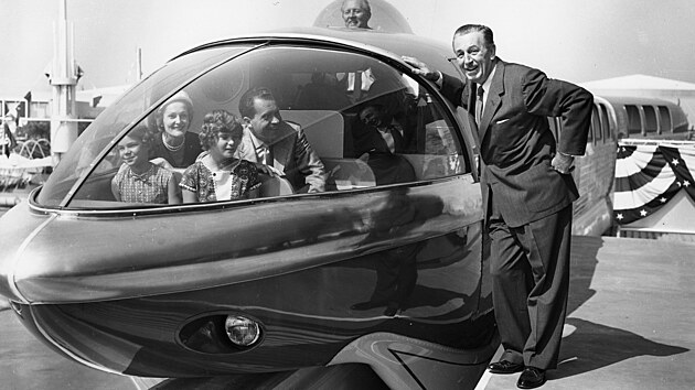 Richard Nixon and his family prepare to ride the Monorail at Disneyland in... Richard Nixon and his family prepare to ride the Monorail at Disneyland in...