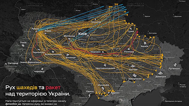 Mapa největšího ruského dosavadního útoku na Ukrajinu. Rusko vyslalo přes 700... Mapa největšího ruského dosavadního útoku na Ukrajinu. Rusko vyslalo přes 700...