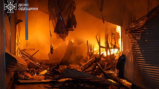 Ukrajinská Oděsa po nočním ruském dronovém útoku. (24. července 2025)