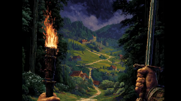 Koncept RPG retro hry (vyrobeno umělou inteligencí) Koncept RPG retro hry (vyrobeno umělou inteligencí)