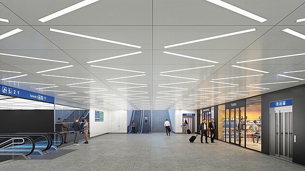 Vizualizace nádraží na ruzyňském letišti (8. září 2025)