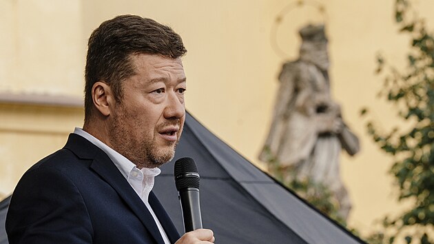 Tomio Okamura dorazil za svými voliči na Jarmark SPD do Příbrami. (16. září 2025)