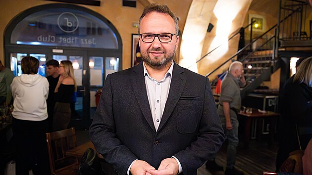 Marián Jurečka ve volebním štábu SPOLU v Olomouci. (4. října 2025)