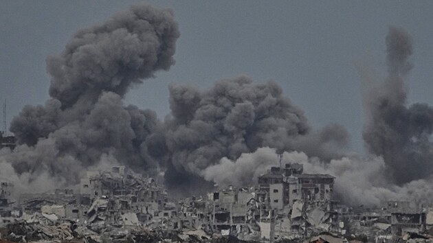 Pohled na palestinské Pásmo Gazy z izraelské strany hranice (9. října 2025)