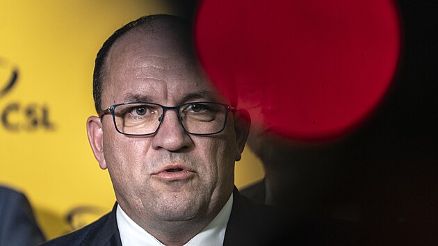 Marek Výborný hovoří po povolebním jednání KDU-ČSL (5. října 2025).