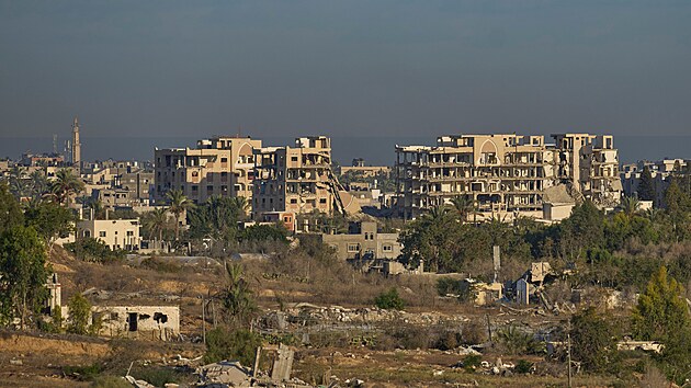 Záběr na Pásmo Gazy (11. října 2025)