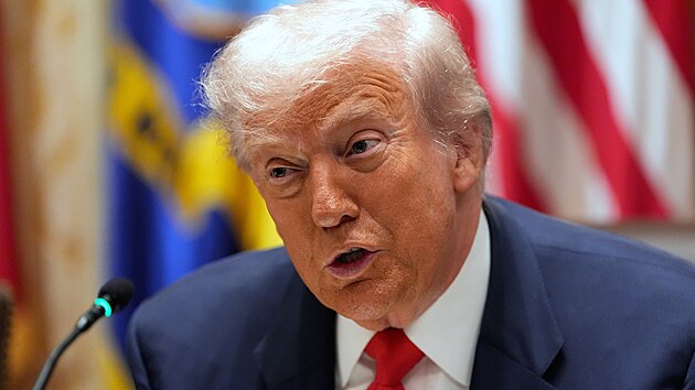 Americký prezident Donald Trump při jednání se svým argentinským protějškem Javierem Mileiem v Bílém domě (14. října 2025)