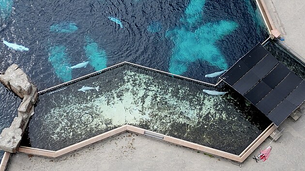 Nevyhovující podmínky v nádržích potvrzují dronové záběry. (21. září 2025)