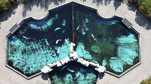 Nevyhovující podmínky v nádržích potvrzují dronové záběry. (21. září 2025)