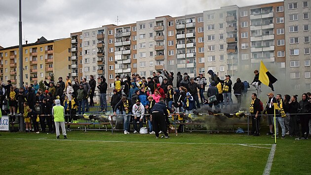 Fanoušci Nových Sadů během utkání se Sigmou Olomouc v MOL Cupu.
