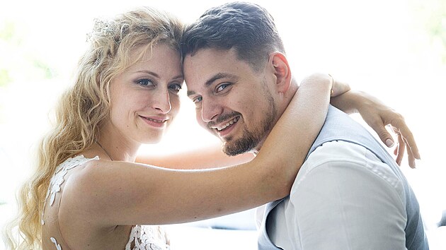 Novomanželé Helena a Vojtěch Stašovi (Praha, 8. července 2023)