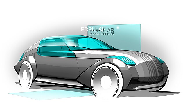 Návrh moderní interpretace Škody Popular Monte Carlo od designéra Petra Sieberta