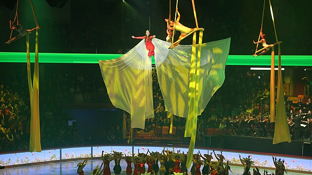 Jedno z prvních vystoupení v samotné hale bylo představení Louka, při kterém se představily krasobruslařky, akrobatky a tanečnice na šálách.