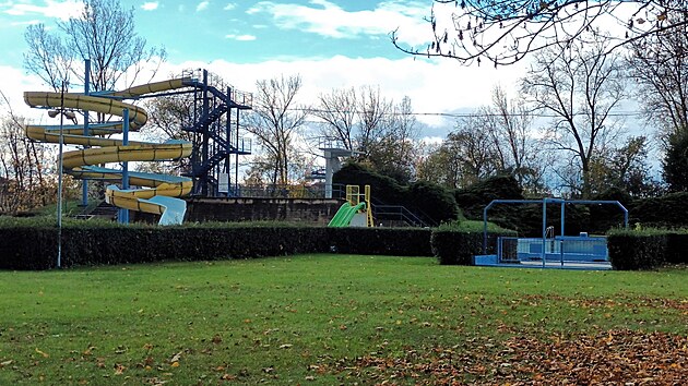 Městské koupaliště na Písečném ostrově v Litoměřicích (říjen 2025)