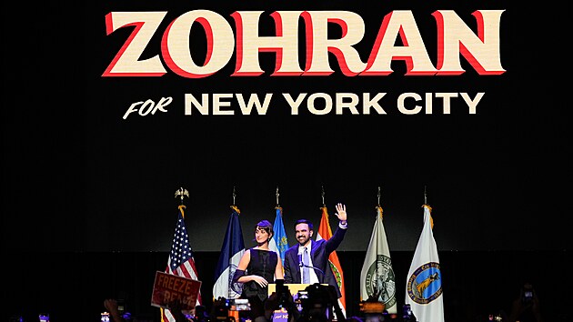 Příští starosta New Yorku Zohran Mamdani. (4. listopadu 2025)