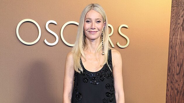 Čern&eacute; &scaron;aty s velk&yacute;mi kapsami vynesla herečka Gwyneth Paltrowov&aacute; (Governors Awards, 16. listopadu 2025)