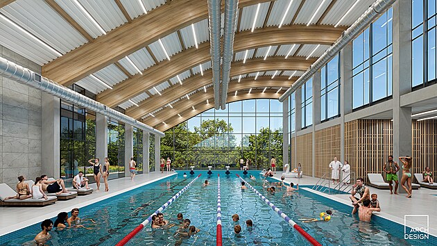 Plavecký bazén, relaxační a odpočinkový bazén, brouzdaliště, další větší bazén, ale i wellness zóna s vířivkami a saunami. K tomu masáže a třeba i „pracovna“ fyzioterapeuta. Tak by nové chotěbořské Relax centrum mohlo vypadat.