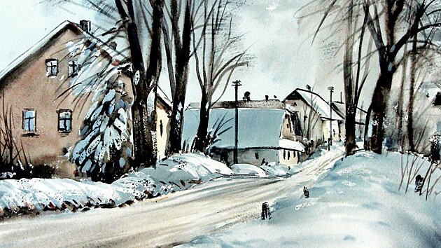 Špačkův (Valenův) dům – obraz Jana Odvárky