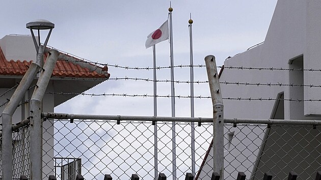 Japonská vojenská základna na ostrově Jonaguni poblíž Tchaj-wanu (14. února 2025)