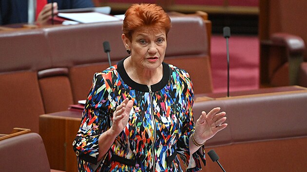 Australská senátorka Pauline Hansonová (25. listopadu 2025)