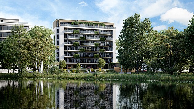 Bytový dům bude stát u rybníka Šafránek.