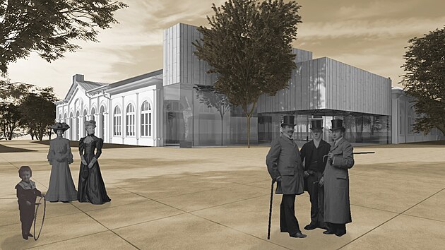 Vizualizace budoucí podoby Sadové kavárny ve Františkových Lázních.