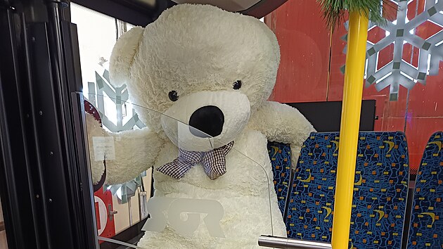 Od prvního roku, co vánoční trolejbus v Jihlavě jezdí, vozí velké plyšové medvědy. Prvního jim před dvěma lety ukradli, letos jsou tam dva, o které mohou lidé soutěžit.