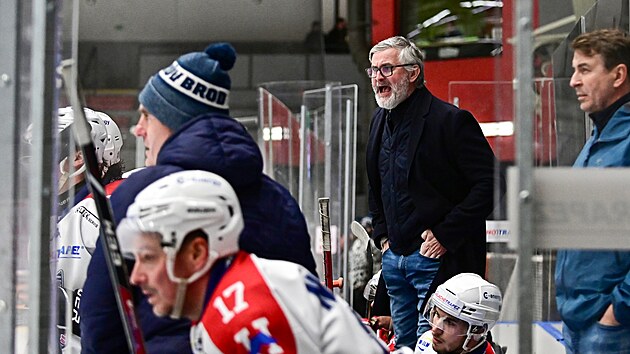 Trenér BK Havlíčkův Brod Petr Novák při zápase s Příbramí.