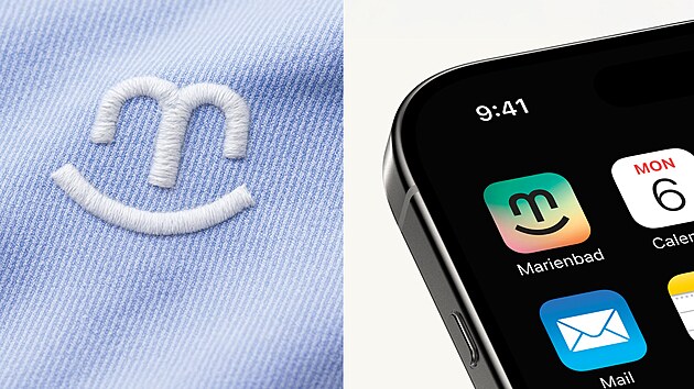 Logo pramene s úsměvem navrhl pro Mariánské Lázně Martin Utíkal. Obdobný vizuál je ovšem evidovaný Úřadem průmyslového vlastnictví až do roku 2027.