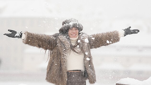 Sněhové a mrazivé počasí v Praze (9. ledna 2026)