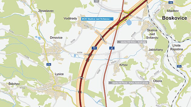Kr&aacute;tk&yacute; &uacute;sek silnice I/73 mezi Bořitovem a Svit&aacute;vkou by se měl zač&iacute;t stavět v roce 2027. Bez n&aacute;vaznosti na dal&scaron;&iacute; &uacute;seky v&scaron;ak samostatně nic neře&scaron;&iacute;.
