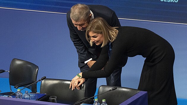 Premiér a předseda ANO Andrej Babiš na volebním sněmu hnutí (24. ledna 2026)