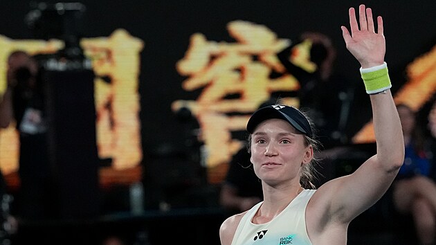 Jelena Rybakinová slaví postup do finále Australian Open.