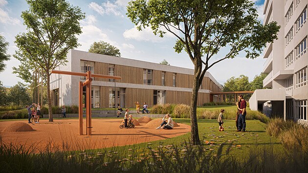 Vizualizace podoby exteriéru nového Domu Ronalda McDonalda, který vznikne v areálu Fakultní nemocnice Olomouc.