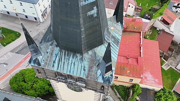 Dronové skenování kostela ve Dvoře Králové