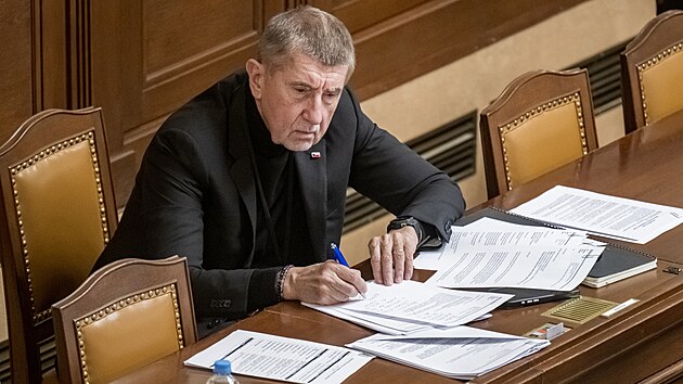 Premiér Andrej Babiš na schůzi Poslanecké sněmovny, 30. ledna 2026