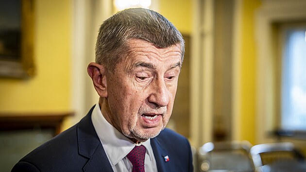 Andrej Babiš na tiskové konferenci po zasedání Bezpečnostní rady státu, kterého se zúčastnil i prezident Petr Pavel. (4. února 2026)