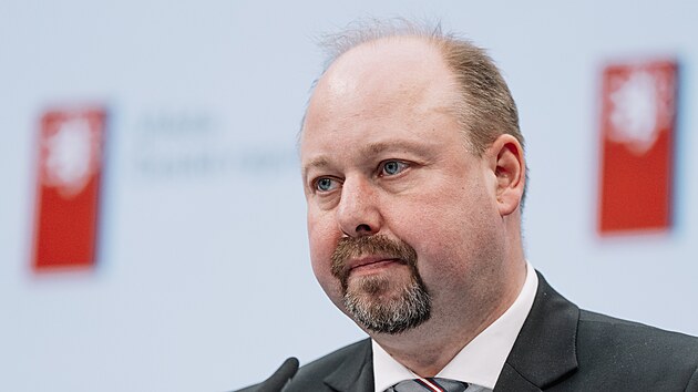 Tiskov&aacute; konference po skončen&iacute; zased&aacute;n&iacute; vl&aacute;dy. Ministr spravedlnosti Jeron&yacute;m Tejc. (9. &uacute;nora 2026)