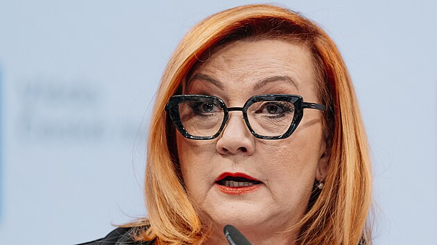 Tisková konference po skončení zasedání vlády. Ministryně financí Alena Schillerová (ANO). (9. února 2026)