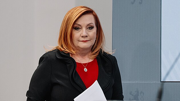 Tisková konference po skončení zasedání vlády. Ministryně financí Alena Schillerová (ANO). (9. února 2026)