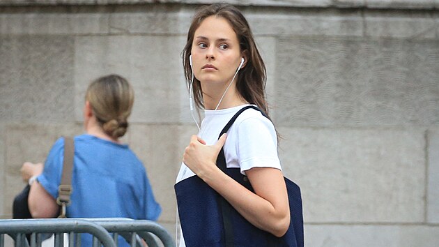 Epsteinova přítelkyně Karyna Shuliaková v New Yorku (30. května 2024)