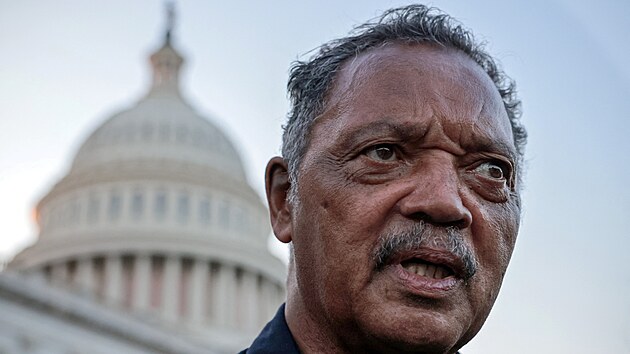 Americký černošský baptistický pastor a bojovník za lidská práva Jesse Jackson (2. srpna 2021)