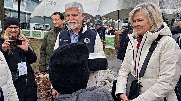 Prezidentský pár dorazil na českobudějovické výstaviště, kde se odehrává olympijský festival. (11. února 2026)