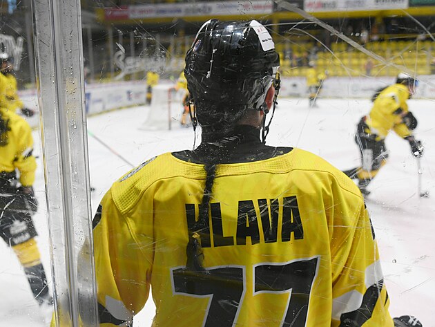 Nicolas Hlava během rozbruslení Vlasatého zápasu