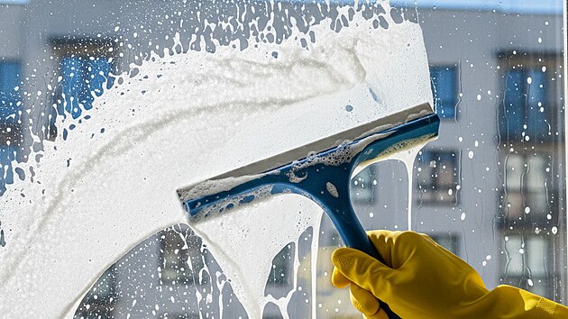 Mokrou vodu pak setřete stěrkou.